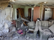 Разрушения в Александровске после обстрела украинской армией