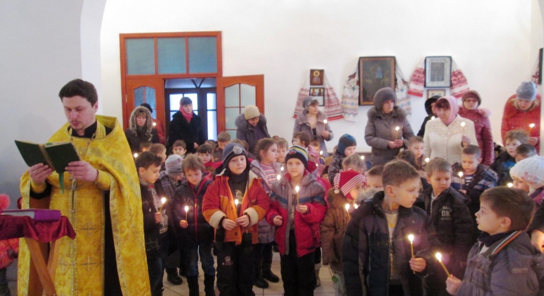 Молебен с детьми о мире, пгт. Родаково, 20.02.2014